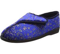 Zedzzz Womens/Ladies Janice Touch Fastening Floral Slippers (7 UK) (Navy Blue)