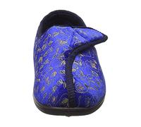 Performance Health Patterned Slippers for Ladies, Size 6, Blue, Comfortable Slippers with a Wide Opening for Swollen or Sore Feet, Comfortable Shoes for Wearing Around the House