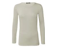 ZEE FASHION New Ladies Plain Stretch Fit Long Sleeve Womens T-Shirt Round Neck Basic Top Plus Size UK 8-26 Cream