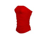 ZEE FASHION New Ladies Women Boobtube Bandeau Ruched TOP Vest Crop Bra TOP Bralet Plus Size UK 8-24 Red