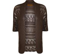 ZEE FASHION Women Ladies Knitted Bolero Crochet Shrug Open Cardigan Plus Size UK 8-30 Brown