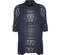 ZEE FASHION Women Ladies Knitted Bolero Crochet Shrug Open Cardigan Plus Size UK 8-30 Navy