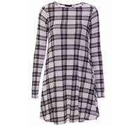 ZEE FASHION Womens Red Green Tartan Check Print Long Sleeve Swing Skater Dress Plus Size8-26