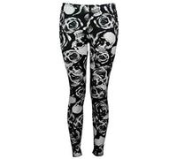 ZEE FASHION Womens Rose Floral Skull Print Full Length Leggings Ladies Punk Trouser Lowerwear Plus Size 8-26 (Skull & Rose Print, XXXL(24-26))
