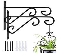 ZEECER Hanging Basket Bracket, 12-inch Heavy Duty Hanging Basket Brackets Outdoor, Rust-Proof Metal Hooks Wall Brackets for Plants Flowers Lanterns Bird Feeders 2 Pack
