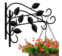 ZEECER Hanging Basket Bracket, 2 Pack 12 Inches Leaf Shape Hanging Basket Brackets Outdoor, Rust-Proof Metal Wall Hooks for Plant Flower Lantern Bird Feeder