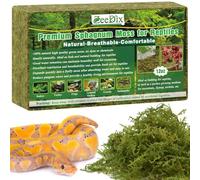 ZeeDix Premium Sphagnum Moss for Reptile, Green Natural Live Moss Reptile Moss Bedding for Terrarium Plants, Long Fiber Reptile Moss for Leopards, Geckos, Snakes, Turtles, Frogs (340g)