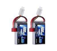 Zeee 2S Lipo Battery 1500mAh 7.4V 60C T Plug for FPV Drone Boat 2 Pack | RC Lipo Battery Compatible with Glider 3D Plane Park Flyers RC Helicopter Airplane FPV Drone Boat Car RC Models, Long Runtime