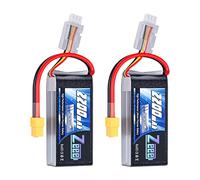 Zeee 2S Lipo Battery 2200mAh 7.4V 50C Short Battery with XT60 Plug 2 Pack | RC Lipo Battery Compatible with Glider 3D Plane Park Flyers RC Helicopter Airplane FPV Drone Boat Car RC Models, Long Runtime