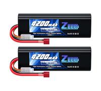 Zeee 2S Lipo Battery 4200mAh 7.4V 50C RC Battery with Deans T Plug compatible for RC Hobby RC Car RC Buggy Truggy (2 Packs)