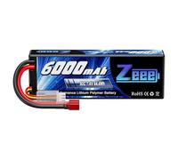 Zeee 2S Lipo Battery 6000mAh 7.4V 80C Hard case Battery with T Plug for 1/8 and 1/10 RC Vehicles Car RC Buggy Truggy RC Airplane UAV Drone FPV