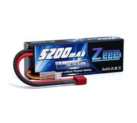 Zeee 2S Lipo Battery 7.4V 100C 5200mAh Hard Case with T Plug for 1/8 1/10 RC Vehicles Car Trucks Airplane Boats