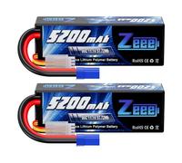 Zeee 3S Lipo Battery 11.1V 80C 5200mAh RC Battery Hard case with EC5 Plug for RC Car Boat Truck Helicopter Airplane Racing Models(2 Packs)