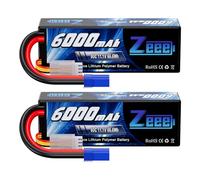 Zeee 3S Lipo Battery 11.1V 80C 6000mAh Hard case Battery with EC5 Plug for RC 1/8 1/10 Scale Vehicles Car,Trucks,Boats (2 Pack)