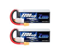 Zeee 4S Lipo Battery 2200mAh 14.8V 120C XT60 Plug for FPV Drone Heli 2 Pack | RC Battery Compatible with Glider 3D Plane Park Flyers Heli Airplane FPV Drone Boat Car RC Models, Long Runtime for RC Hobby