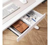 ZEEFAN Under Desk Mounted Sliding Drawer to pull out, Attachable Desk Pencil Drawer Ball-Bearing Slides (White)
