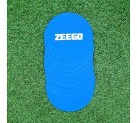 ZEEGO Large Flat Disc Markers, Thick Multi Surface PVC Rubber Discs, Non Slip Spot Grip, Sport Training Equipment | 8" (20.5cm), 10 Pack (Blue)