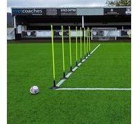 ZEEGO Slalom Poles, Spring Loaded Agility Training for Football & Fitness with Weighted 2.3kg Bases for 3G & 4G (5ft Poles: Pack of 8)
