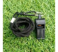 ZEEGO Sports Whistle & Lanyard - Durable Football Referee Whistle - Black Plastic Sports Whistle - Ideal for Coaches, Referees and Match Officials, Rugby, Basketball, Lifeguards, Outdoor Sports