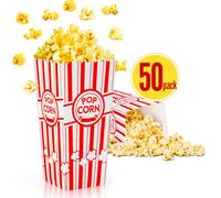 ZEEGOO 50 Pack Popcorn Boxes, 46 Oz Capacity Popcorn Bucket Containers, Durable and Convenient Movie Night Supplies, For Popcorn Lovers, Family Party, Social Events