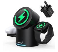 ZEEHOO Wireless Charging Station for Apple Devices, Compatible with MagSafe Charger Stand, Qi2 15W 3 in 1 Charging Station for Apple Watch, iPhone, AirPods (30W Charger Adapter Included)