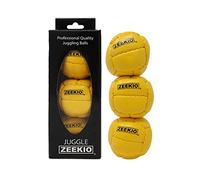 Zeekio Galaxy 12 Panel Leather Juggling Ball, Yellow, Set of 3