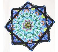 Zeekio Mougee (moo-JEE) - Classic Flow Star - for Beginners & Advanced - Fun & Challenging - Double Stitched Flow Toy - Vibrant Colors & Patterns Durable - 27 Diameter - Indigo Mandella