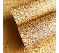 Zeeko Crocodile Wallpaper - Gold 3D Textured Luxury Wallpaper 17.7'' x 472.5'' Waterproof Removable
