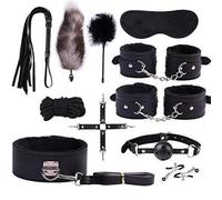 ZeeKoug Couple Yoga Indoor Black 11 Piece Set Leather Exercise Strength Training Set Fitness Tool Equipment Set