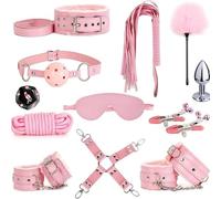 ZeeKoug Couple Yoga Indoor Pink 12 Piece Set Leather Exercise Strength Training Set Fitness Tool Equipment Set