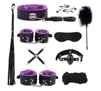 ZeeKoug Couple Yoga Indoor Purple 10 Piece Set Leather Exercise Strength Training Set Fitness Tool Equipment Set