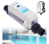 ZEEKYFOR Electrolytic Salt Chlorine Generator, Salt Water Spa Chlorinator Device, for Swimming Pools up to 40m³/60m³/80m³/100m³, with Self-Cleaning Function 40m3/8g/h