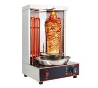 ZEEKYFOR Shawarma Grill Machine, 2400W Electric Vertical Rotisserie, Electric Doner Kebab Machine, Stainless Steel Grill Rotating Oven 50-300℃