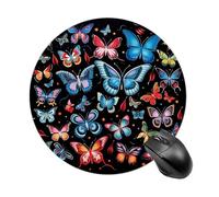 Zeeland Butterfly Mouse Pad Round Laptop Mouse Mat Cute Computer Mousepad Keyboard Pad Non-Slip Desk Pads for Gaming Office Work Home