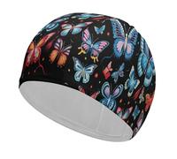 Zeeland Butterfly Swim Cap for Women Men Swimming Hat Bath Waterproof Pool Caps for Long Thick Curly Hair