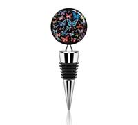 Zeeland Butterfly Wine Stoppers Reusable Wine Bottle Stopper Decorative Champagne Stoppers Silicone Beverage Bottle Sealer Keep Fresh, Leakproof Wines Saver for Bar Party Decor