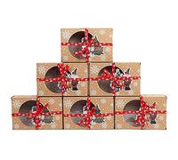ZEELYDE 12Pcs Christmas Cookie Box Food Safe Kraft Paper Baking Box for Packaging Cakes Pastries At Christmas Parties Set