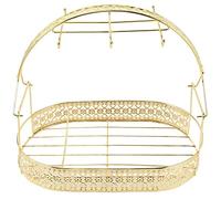 ZEELYDE Gold -Capacity Storage Rack Plating Coffee Cup Hob Dish Rack Can Cups, Saucers, Spoons and Pot Metal Stand Holder