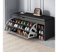 ZEELYDE Shoe Rack,Flip-Drawer Shoe Storage Bench, PU Padded Shoe Storage Bench with Drawer, Wooden Shoe Rack Pull Down Storage Cabinet Stand Rack Cupboard Organizer for Entryway And Hallway,A,100 *