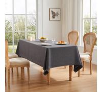 ZeeMart Basic Linen Textured Table Cloth, 60 x 60 Inch Charcoal, Farmhouse Style Dark Grey Square Tablecloth, Wrinkle Resistant Washable Heavy Weight TableCloths