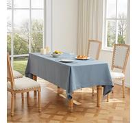 ZeeMart Basic Linen Textured Table Cloth, 60 x 60 Inch Dusty Blue, Farmhouse Style Rust Square Tablecloth, Wrinkle Resistant Washable Heavy Weight TableCloths