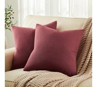 ZeeMart Rustic Linen Throw Pillow Covers Set of 2, Burgundy 22x22in | Textured Pillow Case, Rustic Cotton Linen Fabric, Modern Farmhouse Cushion Covers for Sofa Bed Living Room Home Decor