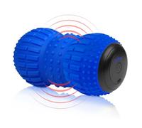 ZeenKind Vibrating Peanut Massage Ball for Deep Tissue Trigger Point Therapy, Myofascial Release, & Muscle Recovery | Neck & Back Textured Peanut Ball Roller- Double Lacrosse Ball Massager