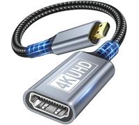 ZEENVIC Micro HDMI to HDMI Adapter, 4K@60Hz 1440P@144Hz Micro HDMI Male to HDMI Female Adapter, HDR ARC 3D, Compatible with Raspberry Pi 5/4, GoPro Camera, Laptop, Monitor, TV