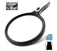 Zeeorymn Magnifying Glass Large Diameter 145mm Magnifying Glass with Light- for Seniors Reading, Coin & Jewellery Inspection, Anti-Shake Close Work