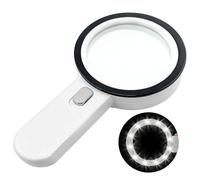 Zeeorymn Magnifying Glass with Lights 12 LED,Ultra-Clear Double-Glass Lens Handheld Magnifying Light,Suitable for elderly reading,medical examination,observing insects,coins,maps,and gems