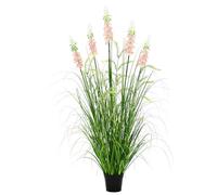 ZEEOZE 120cm Artificial Reed Grass with Three Flowers Artificial Plant Faux Plants for Indoors Outdoor Home Decor Garden Office Wedding Decorative Potted Plant Faux Greenery Housewarming Gift(1 Pack)