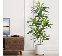 ZEEOZE 150cm Artificial Dracaena Plant Large Fake Plants with Black Planter Artificial Plants Indoor Faux Plant for Indoors Home Living Room Decor Bedroom Office House Hallway Decoration (1Pack)
