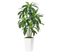 ZEEOZE 150cm Dracaena Plant Artificial Tree Tall Fake Tropical Floor Plants Potted Artificial Silk Tree Leaf Faux Trees White Tall Planter for Home Office Living Room Indoor Outdoor Decor