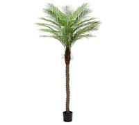 ZEEOZE 210cm Artificial Phoenix Palm Tree Tall Artificial Palm Trees with 15 Adjustable Leaves,Faux Phoenix Palm Plants for Outside Patio Pool Home Office Living Room Yard (1Pcs,210cm)